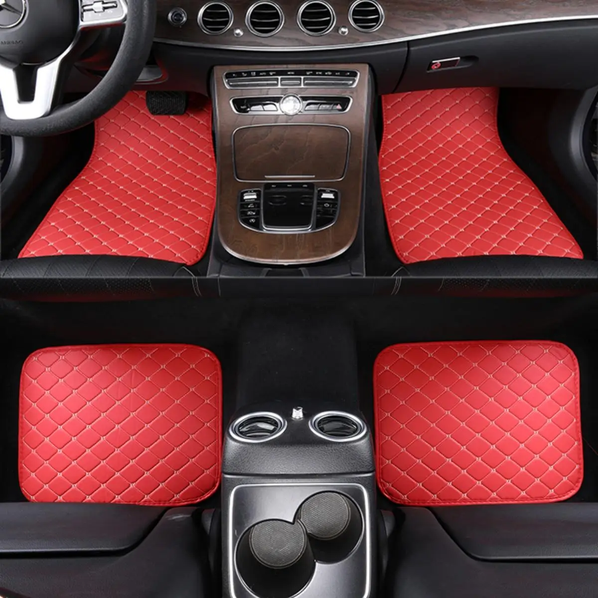 4-Piece Universal Car Mat Set, Car Floor Mats, Front & Rear Carpet Accessories, Interior Decoration Upgrade, Durable All-Weather Protection, Essential Car Parts
