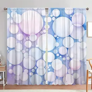 Bubble Pattern Door Curtain, 1 Set Colorful Bubble Printed Door Curtain, Home Decor for Living Room Bedroom, Room Divider Curtain