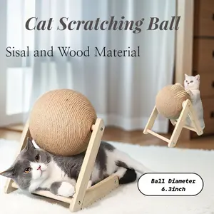 1Pc Sisal Ball Cat Scratching Board, Anti-Boredom Cat Toy, Cat Self-Grooming Claw Grinder, No Scraps, Vertical, Wear-Resistant Cat Scratching Board