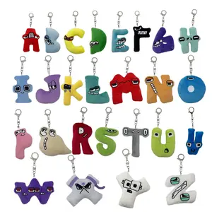 Alphabet Lore Plush Keychain Cartoon Letter Lore Stuffed Pendant Kids Early Educational Learning Toy Bag Charm Gift