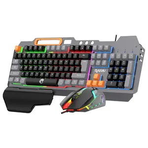 Gaming Keyboard and Mouse, 104 Keys RGB Backlit Computer Keyboards Mouse and Keyboard Combo with Number Pad, All-Metal Panel Wired PC Keyboard for Laptop Win XP/7/8/10