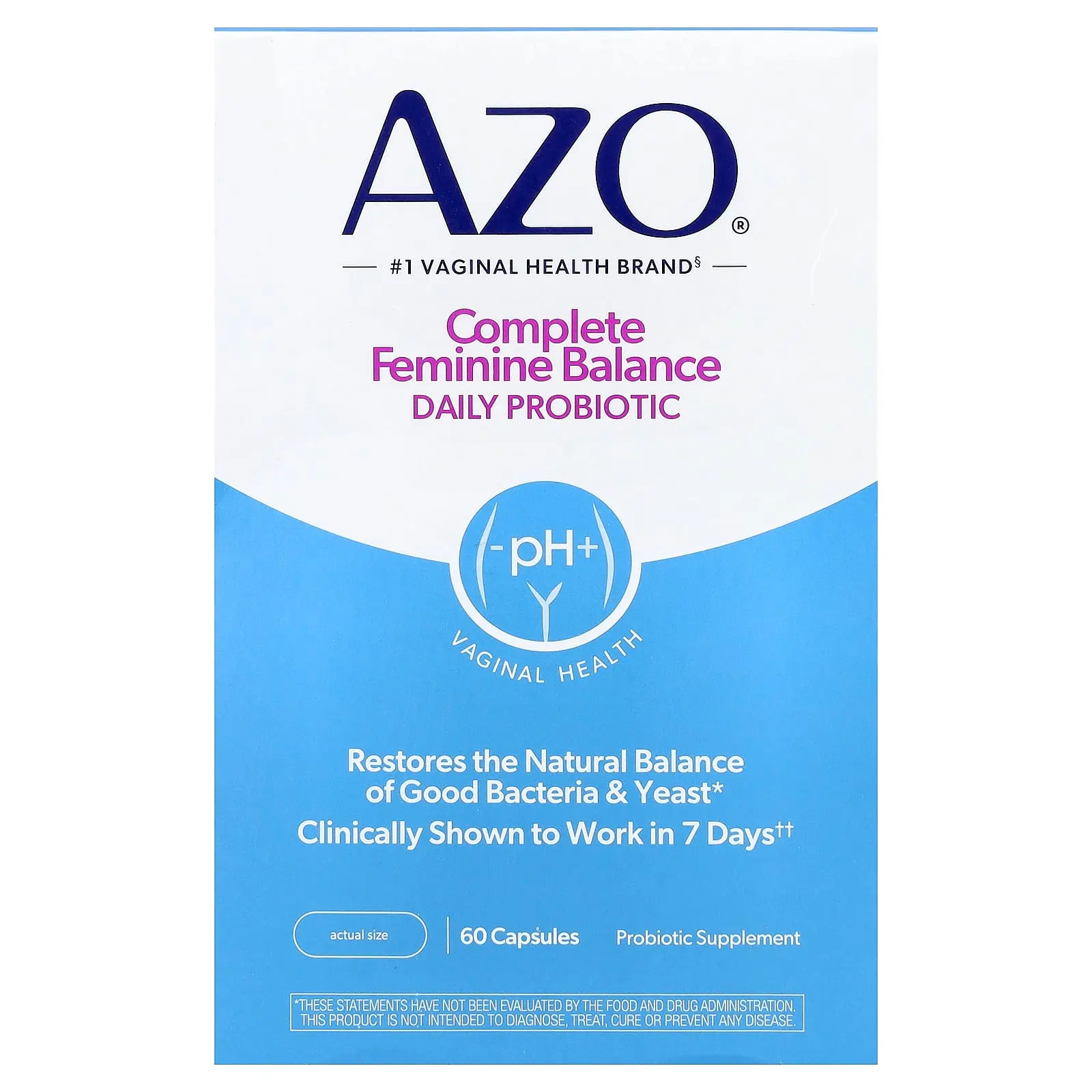 AZO Complete Feminine Balance®, Daily Probiotic, 60 Capsules