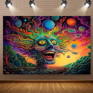 , Background Banner for (39X59In, 51X59In, 70.8X90.5In) Featuring Reactive Woman Artwork, Made of Versatile And Durable Polyester, No Electricity Needed, Ideal for Indoor Events And Studio Photography