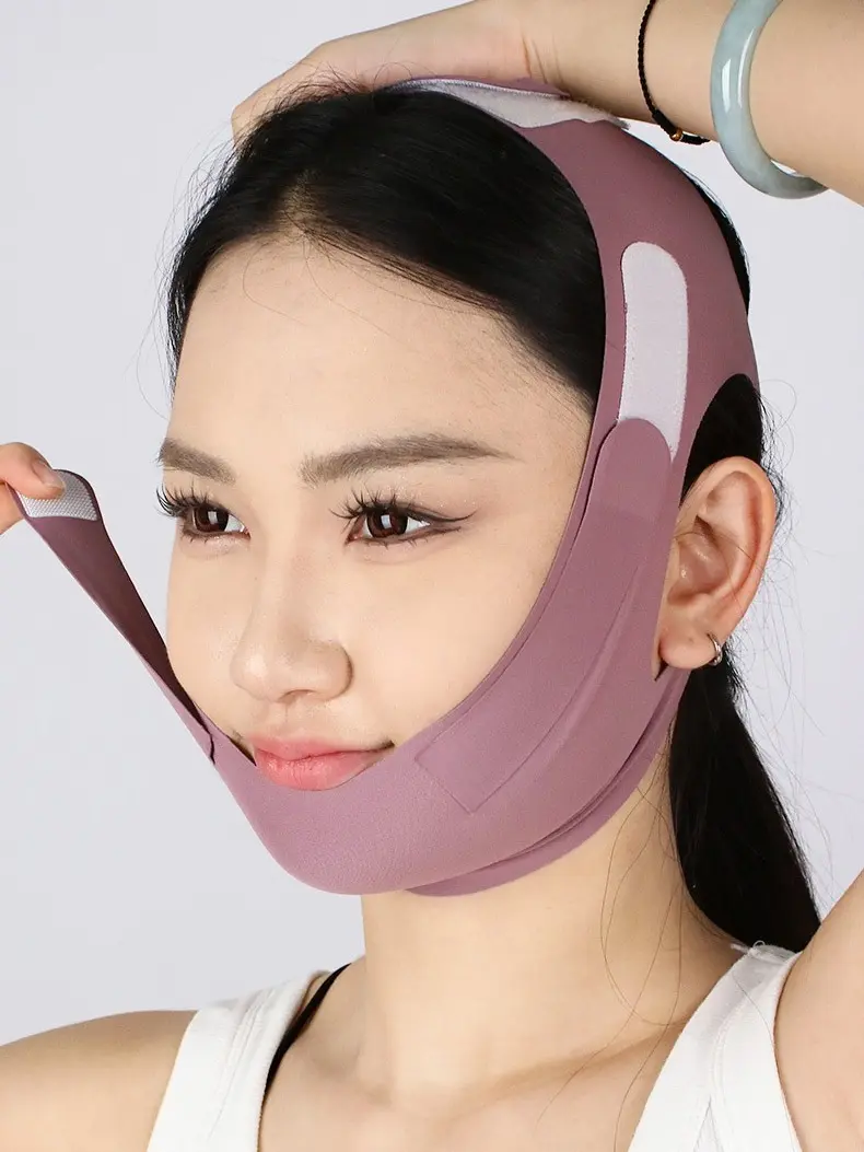 Facial lifting band, double chin lifting mask