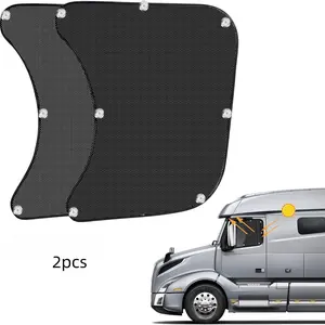 2 Piece Semi Truck Sunshade with Suction Cups, Side Window Shade Curtain for All Trucks, UV Protection, Easy Installation