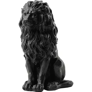 ARCH 20.5" Resin Lion Statue Outdoor Guardian Sculpture Black/Brown Options Art Deco Animal Decor for Garden Patio Villa Park Courtyard Home Entryway Heavy Duty Weather Resistant Hand Carved Details, Black/Brown Color Options, Resin Material
