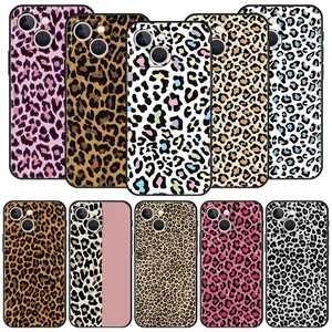 Leopard Cheetah Print Luxury Phone Cases For iPhone 17 Promax Pro Air 16 Plus 15 14 13 12 11 Black Silicone Protection Cover