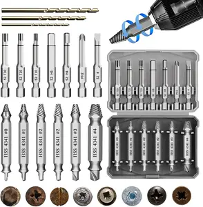 Gifts for Men,16 Pcs Damaged Screw Extractor Set Father's Day Gifts Christmas Stocking Stuffers for Adults Men, ez Out Screw Extractor, Stripped Screw Extractor Set of Rusty Broken Screws &