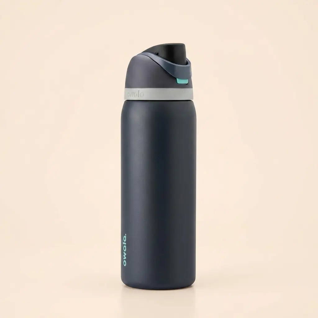 Owala 32oz Black Stainless Steel Water Bottle, FreeSip Insulated Water Bottle, Leakproof Sports Bottle, Double Wall Vacuum Insulated Flask, Reusable Hot & Cold Drink Bottle