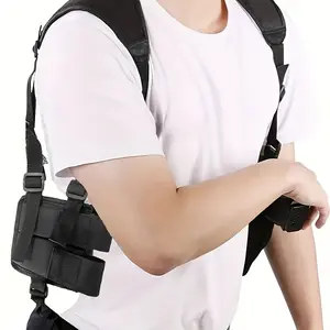 Shoulder Holster For Adjustable Horizontal Pistol Holster & Double Magazine Pouch
