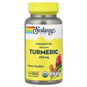 Solaray Fermented Organic Turmeric, 425 mg, 100 Organic Capsules