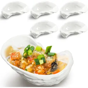 6 count Ceramic Oyster Shells  Oyster Grilling Shells Large Clam Baking Dish Platter Plate for Cooking Shrimp Scallops Clams Seafood of  Kind