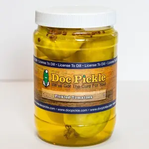 DOC PICKLE 3-Pack Variety Old-Fashioned Pickled Green Tomatoes - Classic, Hot Pepper, Horseradish - Chilled Jar Screw Top, Great for Snacking & Platters - Savory