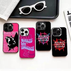 M-Mindless S-Self I-Indulgence Phone Case For iPhone17,16,15,14,13,12,11 Plus,Pro Max Colored Silver Plated Inside Cover