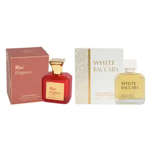 Bundle of Red Elegance and White Bacarra Eau de Parfum Natural Spray Perfume for Women 100ml/3.4fl.oz. Fragrance