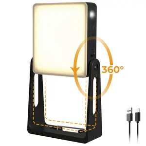 Portable LED Camping Light, 3 Modes,Rechargeable 4000mAh Dimmable Camping Lantern with 360° Rotatable Stand, 2-in-1 Flashlight Emergency Camping Lamp for Home Power Outages, Outdoor Hiking,Hurricane