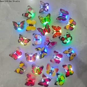 10-Piece LED Butterfly Decorative Night Light Set – 3D Butterfly Wall Stickers & Lights – Colorful Butterfly Wall Decals – Ideal for Bedrooms, Parties, Weddings, Living Rooms, "Magic Forest" Decor, Holidays, and Christmas Celebrations