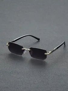 Unisex Fashionable Rimless Sunglasses, Trendy Casual Tinted Lens Sunglasses for Everyday Use, Fashion Accessories for Outdoor Activities, High Quality Sunglasses