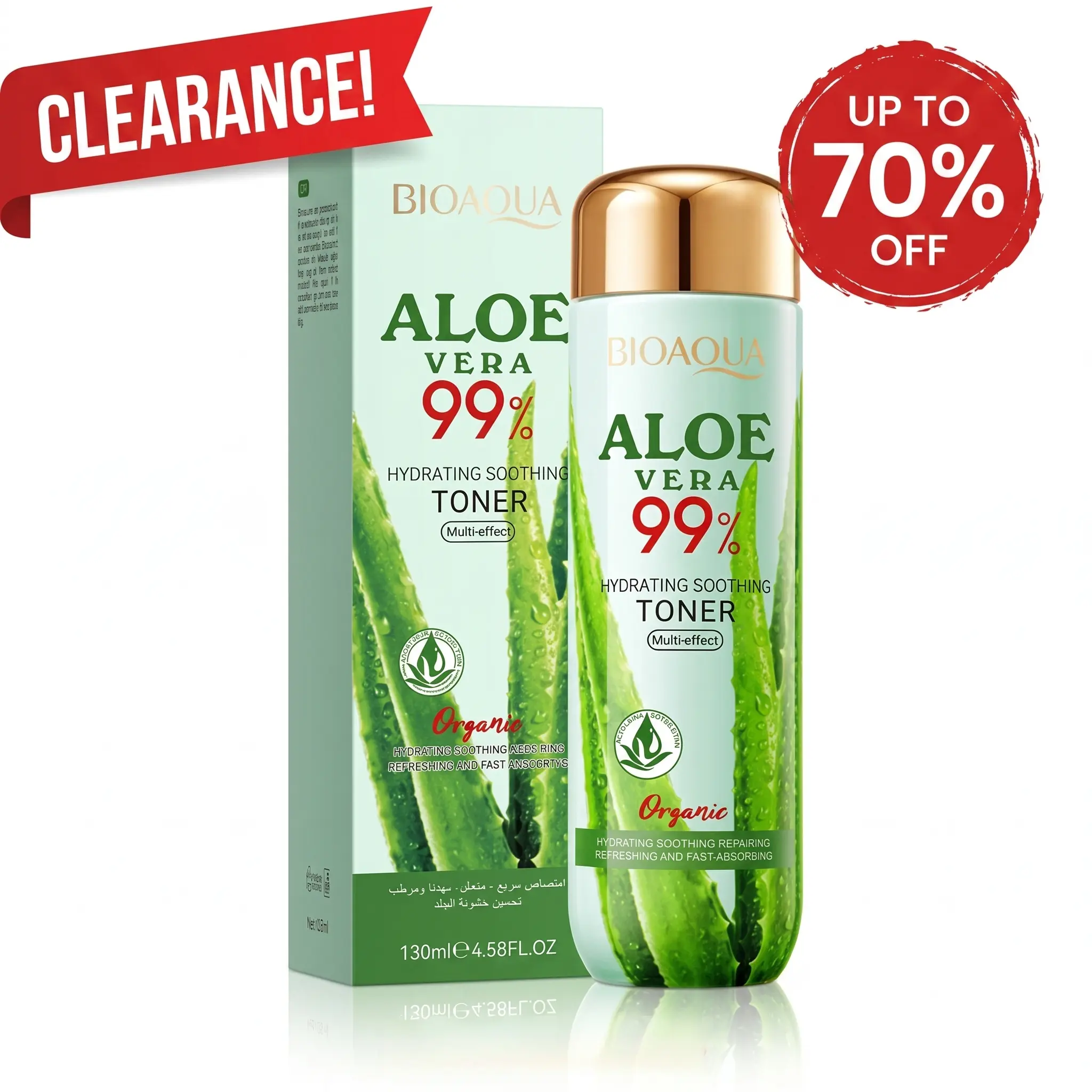 Hydrating Facial Toner with 99% Aloe Vera & Hyaluronic Acid for Radiant Skin, Soothes Redness & Repairs Damage, For Sensitive Skin, 4.58 oz, Moisturizer, Skin Repair