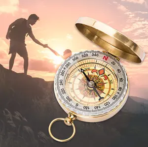 Camping Survival Compass for Hiking, Pocket Compass for Kids, Glow in The Dark Compass for Camping Hunting, Outdoor Military Navigation Tool