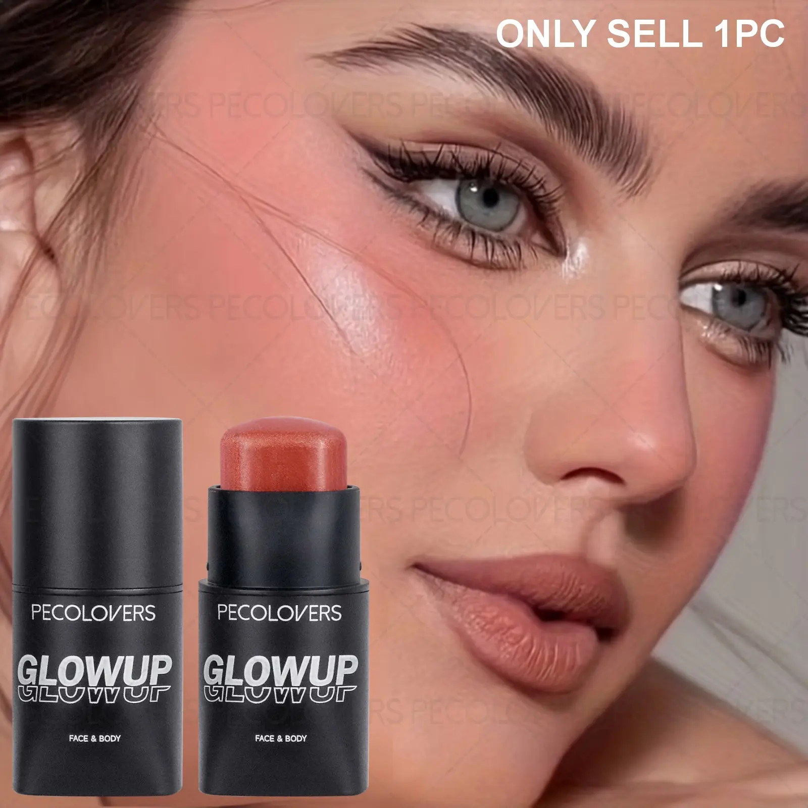1PC Matte Pearlescent, Brighten Skin Tone, Soft Texture, Long-lasting, Waterproof and Smudge-proof, High Color Development, Blush Stick, Perfect Holiday Gift for Girls, Daily Essential Cosmetics