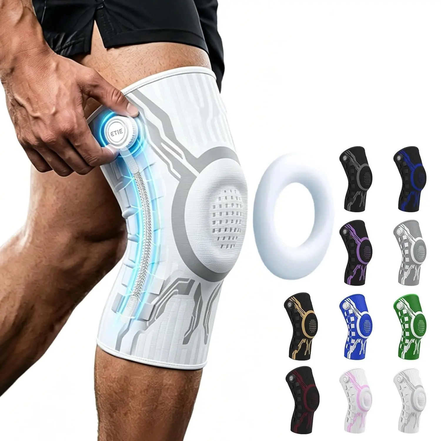 Knob Knee Brace for Pain Relief, Knee Support with Patella Gel Pad & Side Stabilizers, Compression Knee Sleeve for Workout, Arthritis, Joint Pain, Meniscus Tear,the best Father's Day gift Patellar Belt