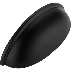10 Pack 3" Flat Black Drawer Pulls Cabinet Cup Pulls Kitchen Hardware Cabinet Handles Drawer Handles Knobs with 3 Inch Hole Center