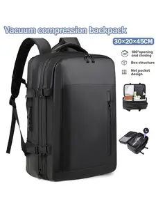 Vacuum Compressed Waterproof Travel Backpack, Expandable Laptop Bag with Password Lock, Large Capacity Business Backpack for Men, Vacuum Compression Backpack