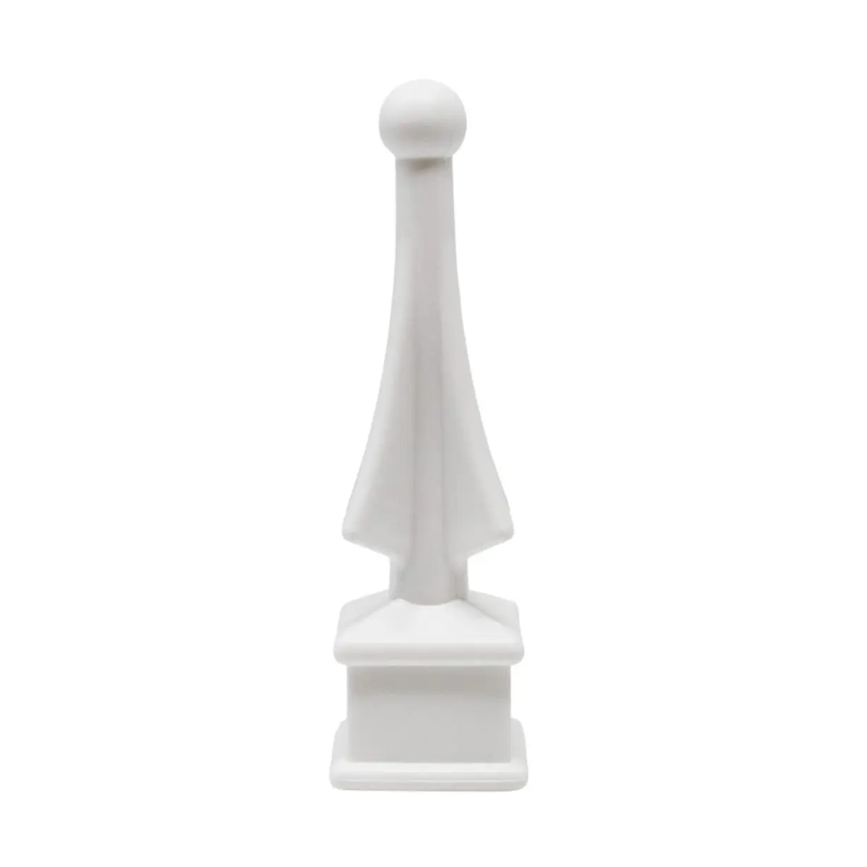 White Plastic 1/2" Four-Sided Spire Wing Tip Finial Fence Topper for Iron Picket Fence 1/2" posts