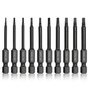 10 count Triangle Bit Set (Ta12-Ta30), S2 Steel 1/4" Hex Bit Set, Tamper-Proof  Torx Bit Sets, CNC Tip Hex Drill Bits Sets, 2" Length,  Drill Bits For  Devices
