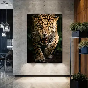 Modern Cheetah Canvas Art Painting, Wooden Frame Design, Size 31.49x 47.24inch , Large Poster Suitable for Living Room and Bedroom, Animal Wildlife Photography (Framed and Edged Canvas), 2D Flat Effect, Perfectly Fits Room Decoration
