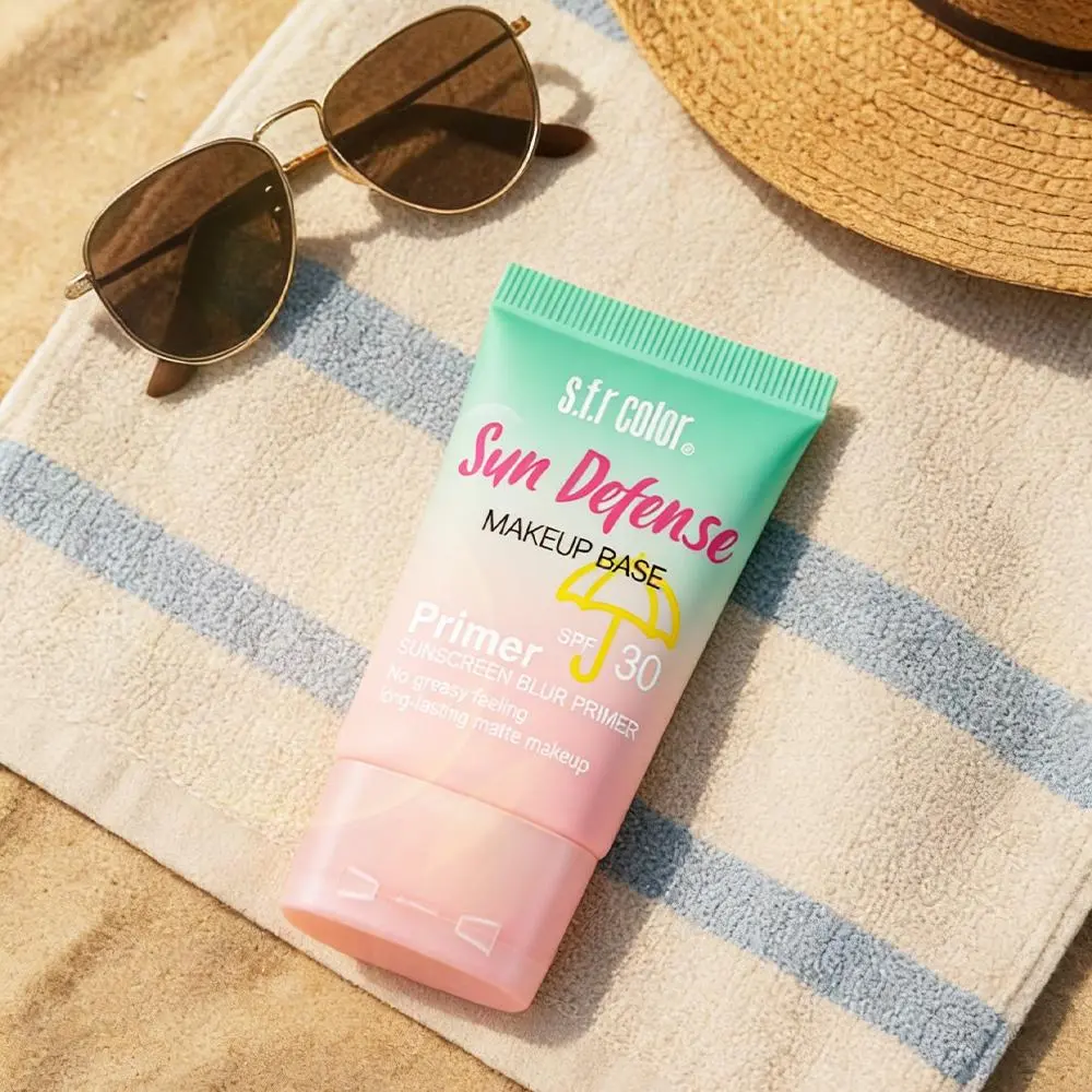 S.F.R Color SPF50 Hydrating Sunscreen, Lightweight Milky Facial Cream for Sensitive Skin, Non-Greasy UV Protection and Makeup Primer, Gentle