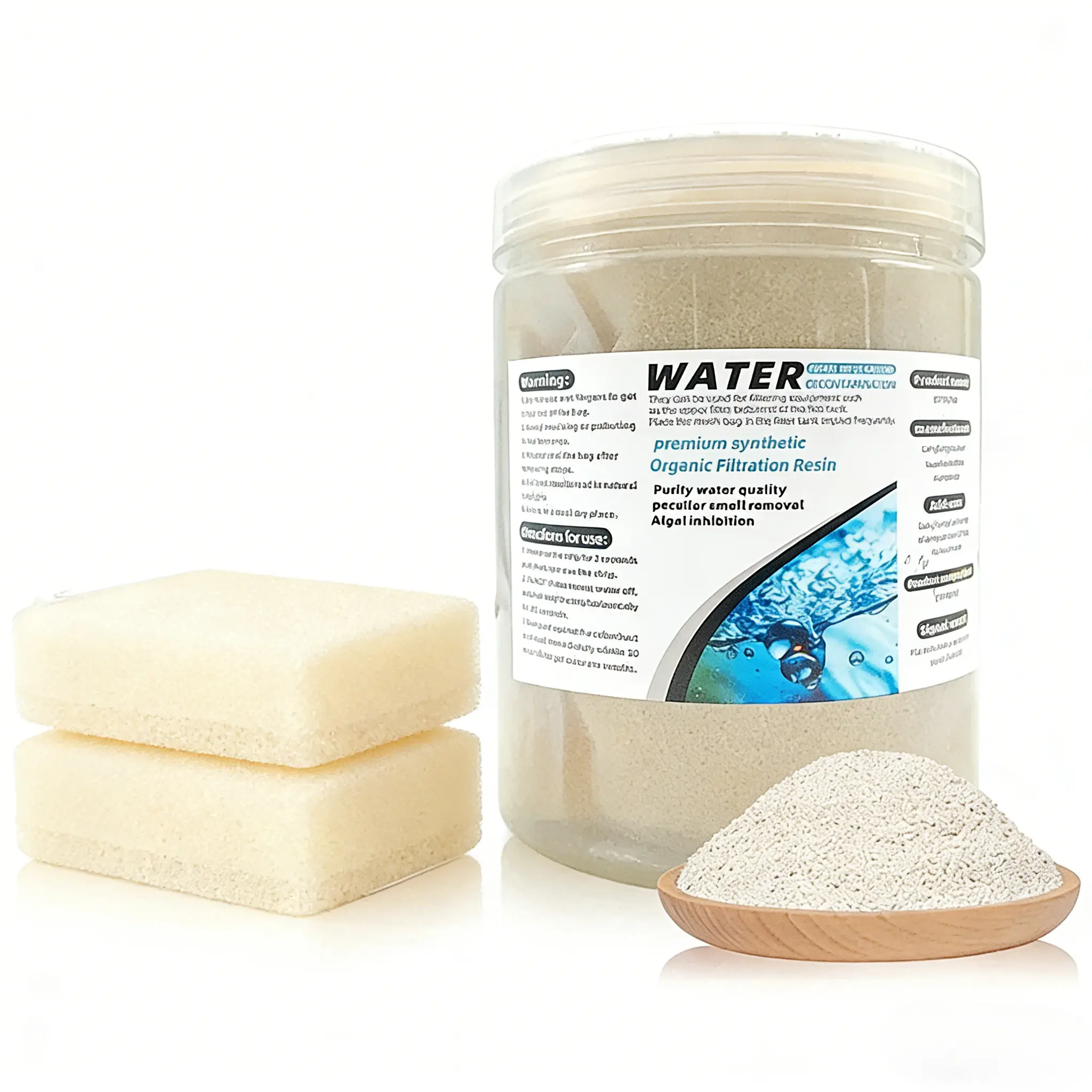 2-Pack 300ml Organic Food Grade Synthetic Resin Aquarium Filter Media with Mesh Bags, Aquarium Supplies for Freshwater-Saltwater Fish Tanks, Macro-Pores Design for Tannin/Waste Removal & Water Clarity Enhancement