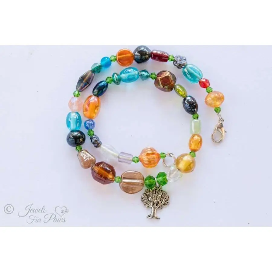 Our Family Tree Charm with Multicolor Glass Beads (M)