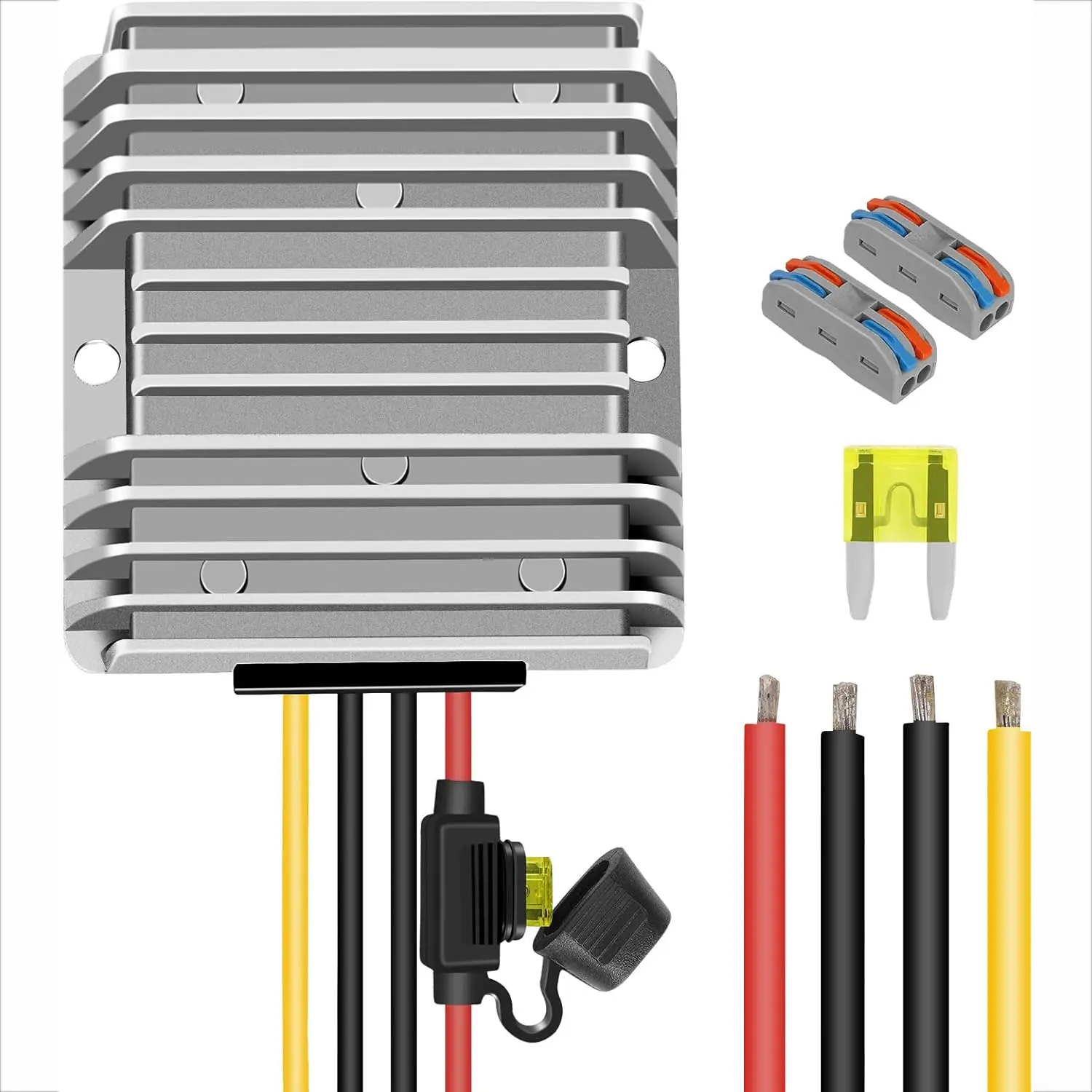 36V-48V to 12V DC Voltage Converter, 240W 20A Waterproof Aluminum Shell Step-Down Regulator Power Supply Module with Overload Protection for Car, Surveillance System, Screens