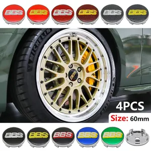 Bbs 60mm Car Wheel HUB Center Cap, Universal Wheel HUB Cover Replacement, Vehicle Wheel HUB Decoration Accessory, Wheel Covers