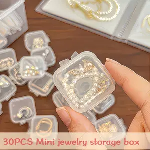 30 Mini Transparent Plastic Jewelry Storage Boxes with Lids, Stackable Containers for Earrings, Pills, Beads, Cosmetics, Craft Supplies