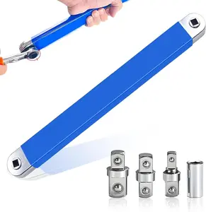 Impact Ready Offset Extension Wrench, Tight Reach Extension Wrench Set, with 1/2", 1/4" and 3/8" Square Drive Adapters, Universal Extensions Wrench for Small Place