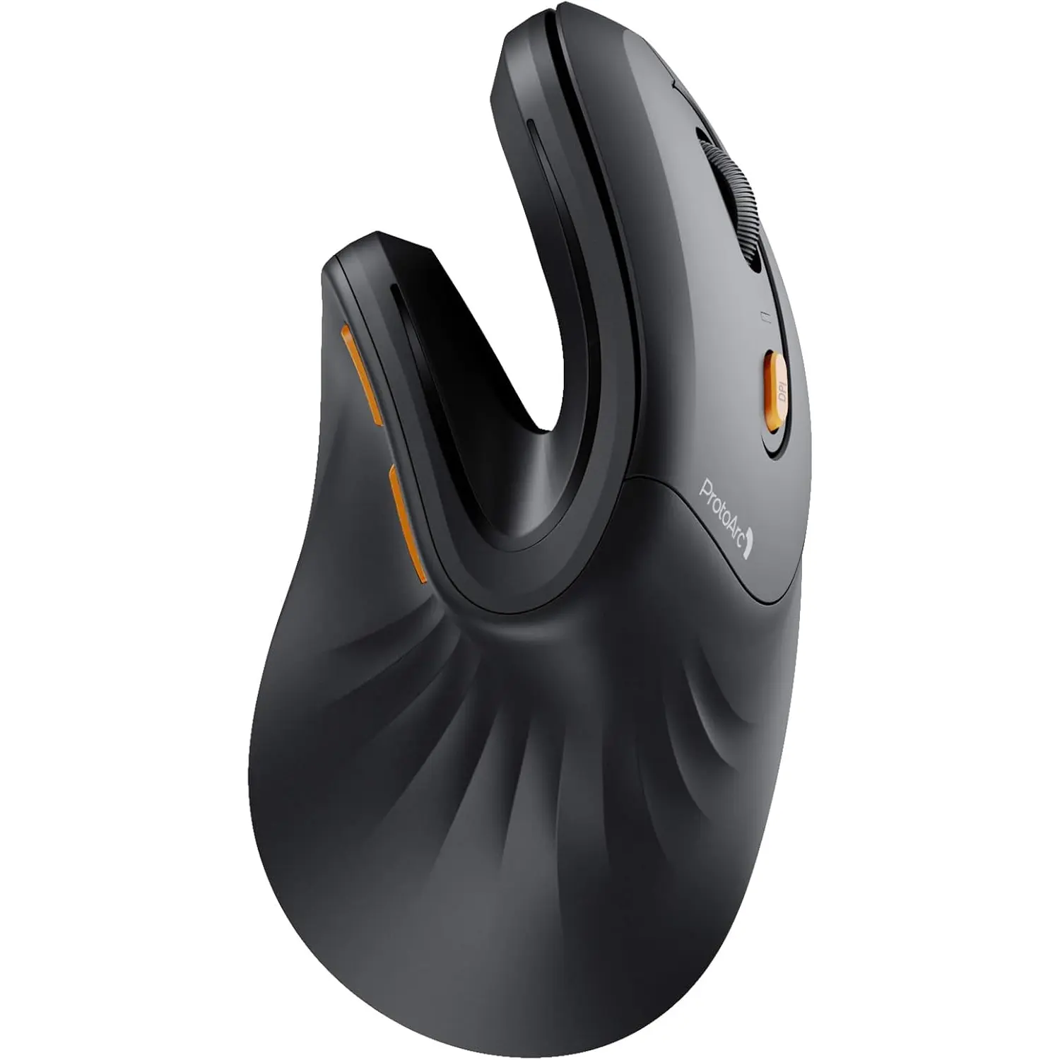 Protoarc EM11 NL Bluetooth Rechargeable Wireless Vertical Mouse, Ergonomic Design, 3-Device Connectivity, 2.4GHz Optical Technology for Windows and Mac, Black ProtoArc