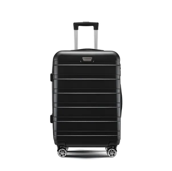 Carry On Luggage, 20 Inch Hardshell ABS Suitcase with TSA Lock, Lightweight Spinner Wheels, Telescopic Handle, Black Travel Luggage for Business & Family Trips