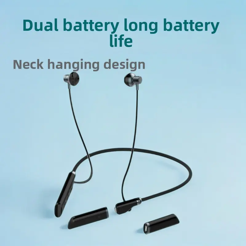 Private model B998 wireless Bluetooth earphone, neck-mounted, dual battery, ultra-long battery life, vibration alert, breathing light