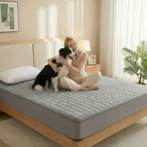 1 Piece Waterproof Mattress Protector Cover (without pillowcase and pillow), Quilted Design Silent Elastic Fitted Sheet, Minimalist Thick Bed Pad Cover, Available in Various Sizes for Double/Full XL King Size Beds, Excluding Pillows and Insert Durable