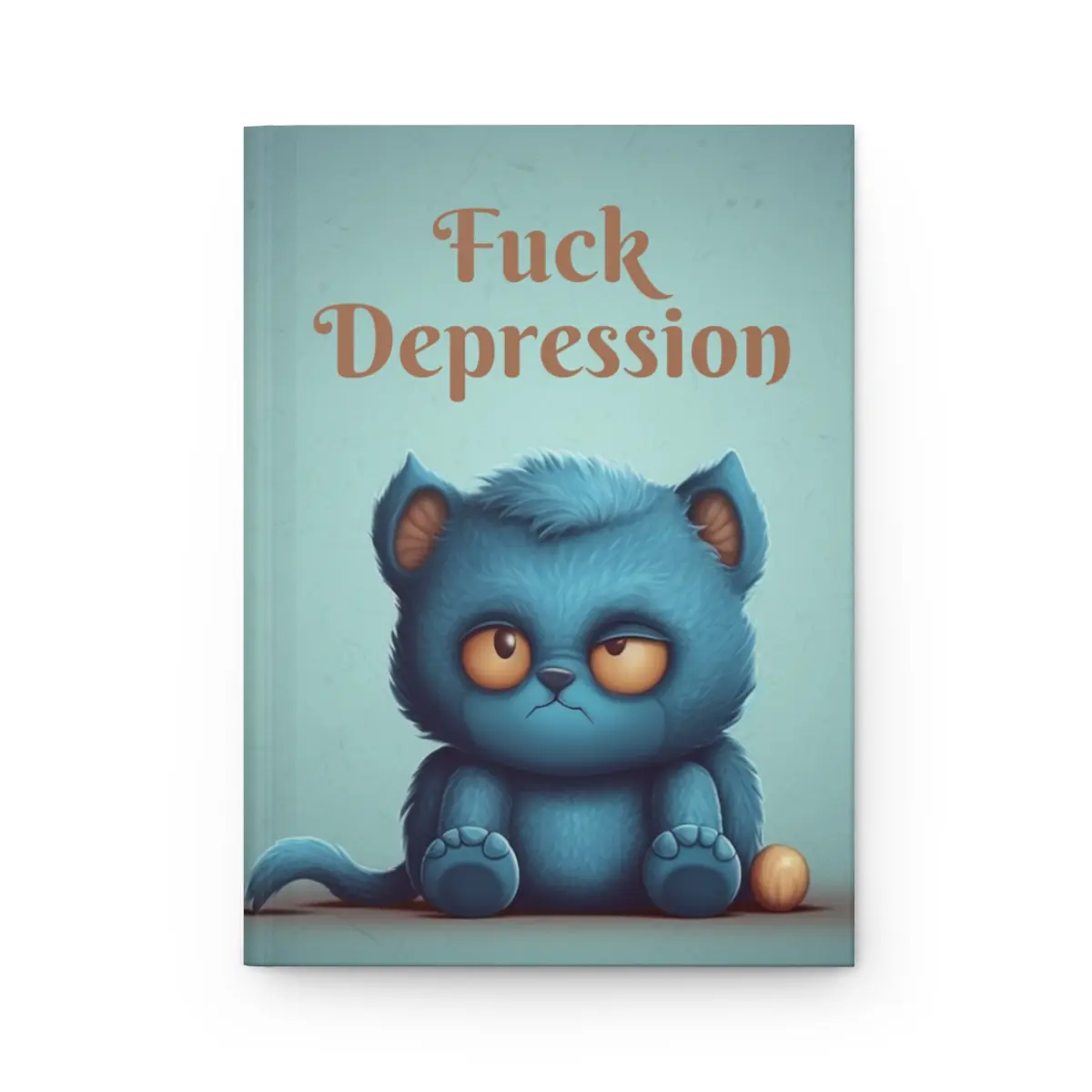 Uplifting Blue Cat Notebook Journal - Conquer Depression, Hardcover Journal for Mindfulness & Wellness, Inspiring Daily Self-Care Diary