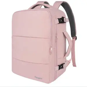 Taygeer Women’s Travel Backpack with USB Charging Port, TSA Approved, Shoe Pouch, Laptop Compartment, Pink