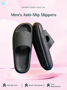 Men's Thick Cushioned Casual Sandals, Anti-Slip Eva Sole, Wide Fit, Comfortable Indoor Shoes, Ideal for Daily Use