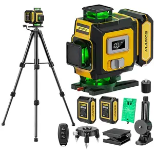 SOARFLY X16 Laser Level with Tripod, 4x360° Self Leveling Line Laser, 16-Line Green Laser, Cross Lines Tool with 2 Batteries for Tile, Picture Hanging, Home Renovation