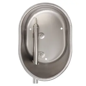 Stainless Steel Automatic Water Bowl Pet Water Dispenser Large Dog Waterer Oval Livestock Water Bowl for Cattle Sheep Horse