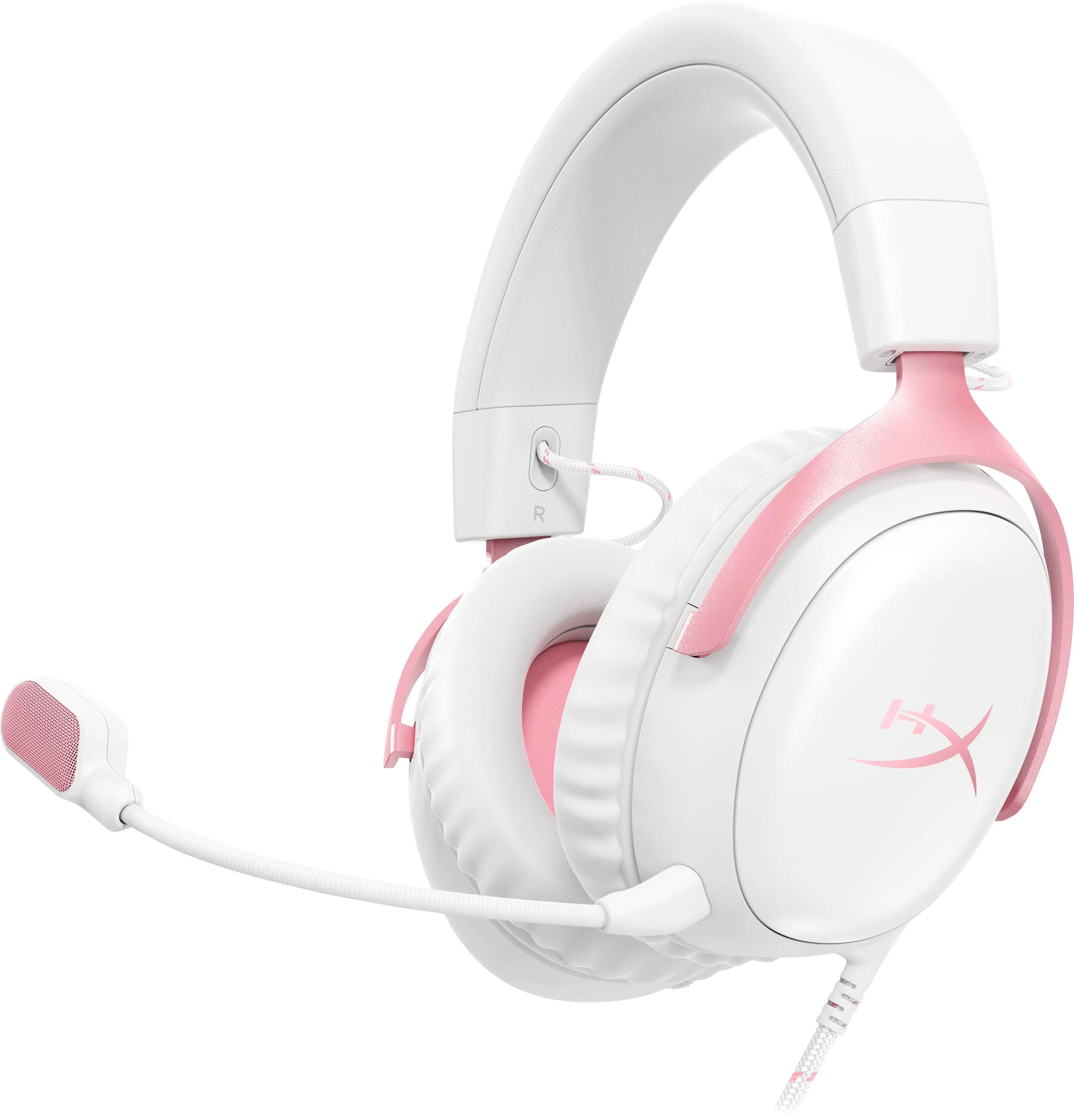 HyperX - Cloud III Wired Gaming Headset for PC, PS5, PS4, Xbox Series XS, Xbox One, Nintendo Switch, and Mobile - WhitePink