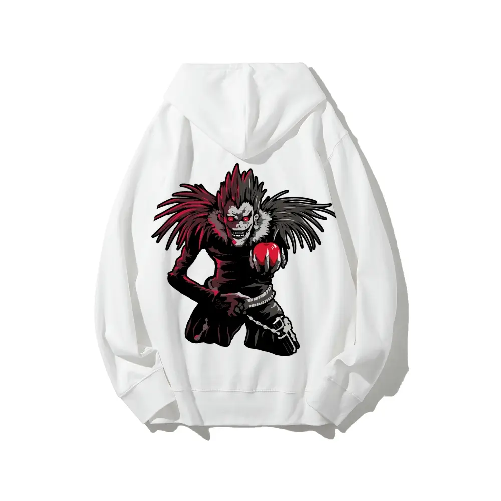 Death Note Ryuk Hoodie Anime Graphic Japanese Aesthetic Streetwear Cozy Fall Winter Unisex Couple Style Soft Cotton Oversized Harajuku Outfit Gift