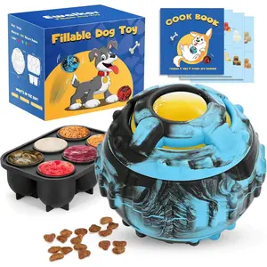 4-IN-1  Toys - Frozen   to Keep Them Busy,  Puzzle Ball , Interactive  Dispensing  , Durable Rubber  Toys, DIY Freezable Fillable  , Mental Enrichment Toys